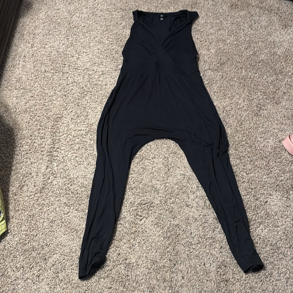 NWT Free People Movement Second Chance Harem Hooded Racerback Black Jumpsuit S - Picture 2 of 9